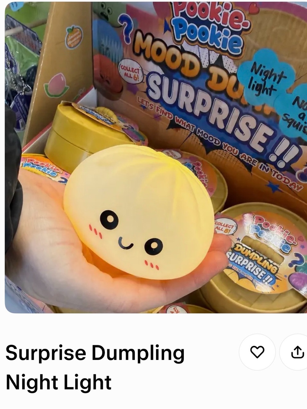 Cute Dumpling Night Light – Soft Mood Lamp for Kids - surprise color